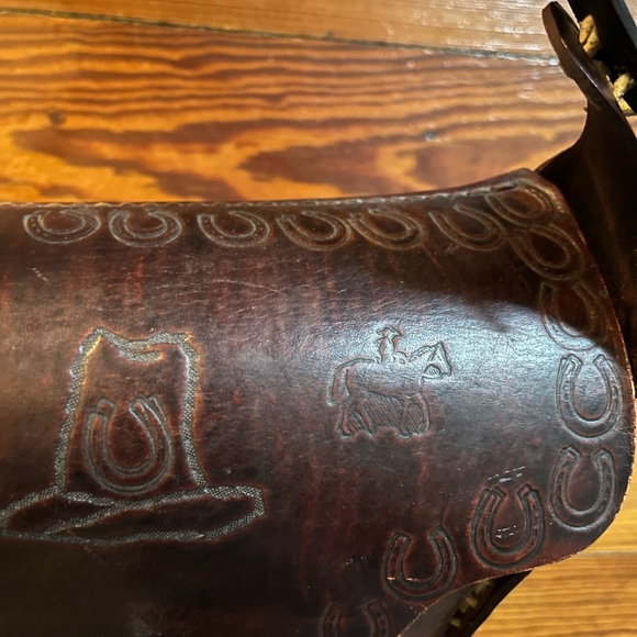 American Vintage Dark Brown Leather Shoulder Western...